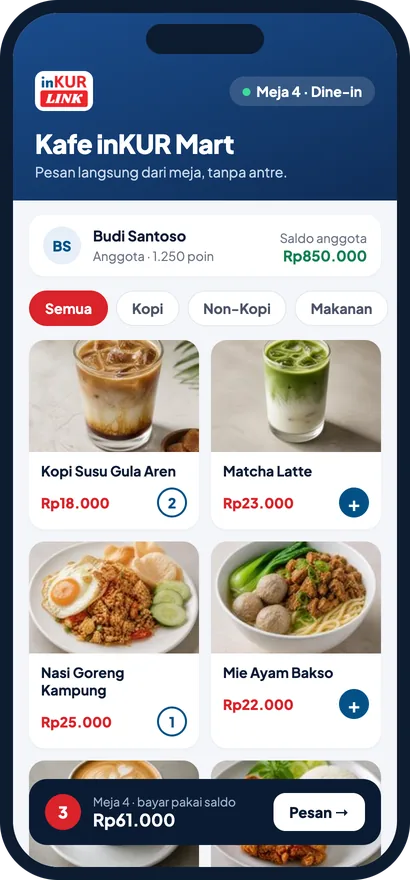 Tamu memesan lewat QR di meja