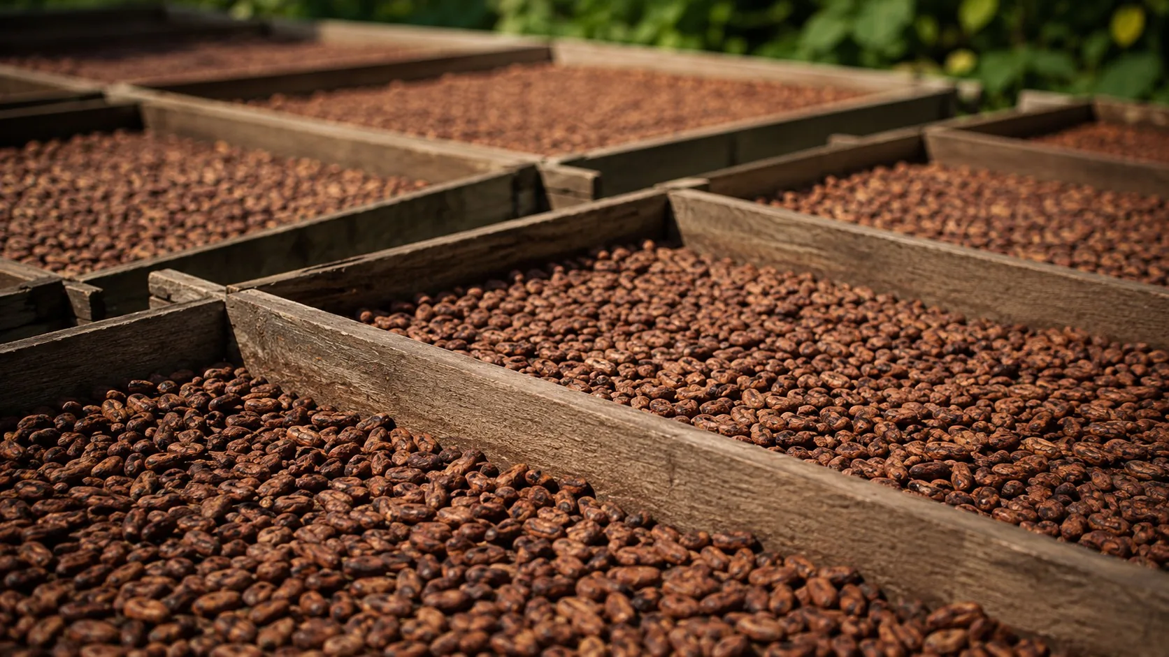 Rak fermentasi dan pengeringan biji kakao anggota Keling Kumang Agro