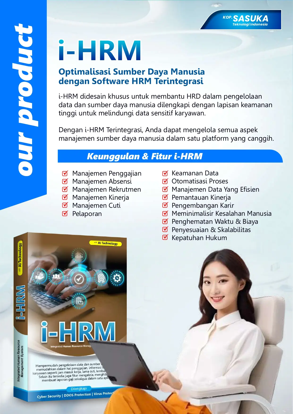 i-HRM, sistem manajemen SDM dan absensi Sasuka