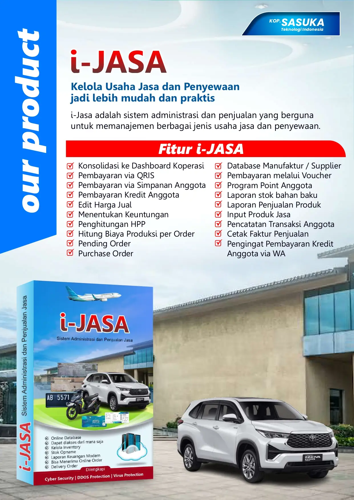 i-JASA, sistem layanan jasa dan penyewaan Sasuka