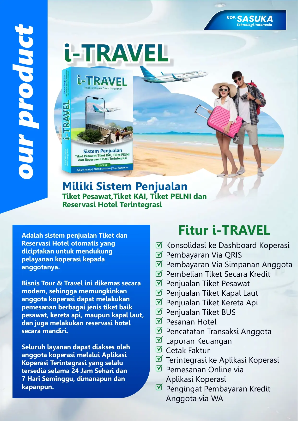 i-TRAVEL, sistem penjualan tiket dan reservasi Sasuka