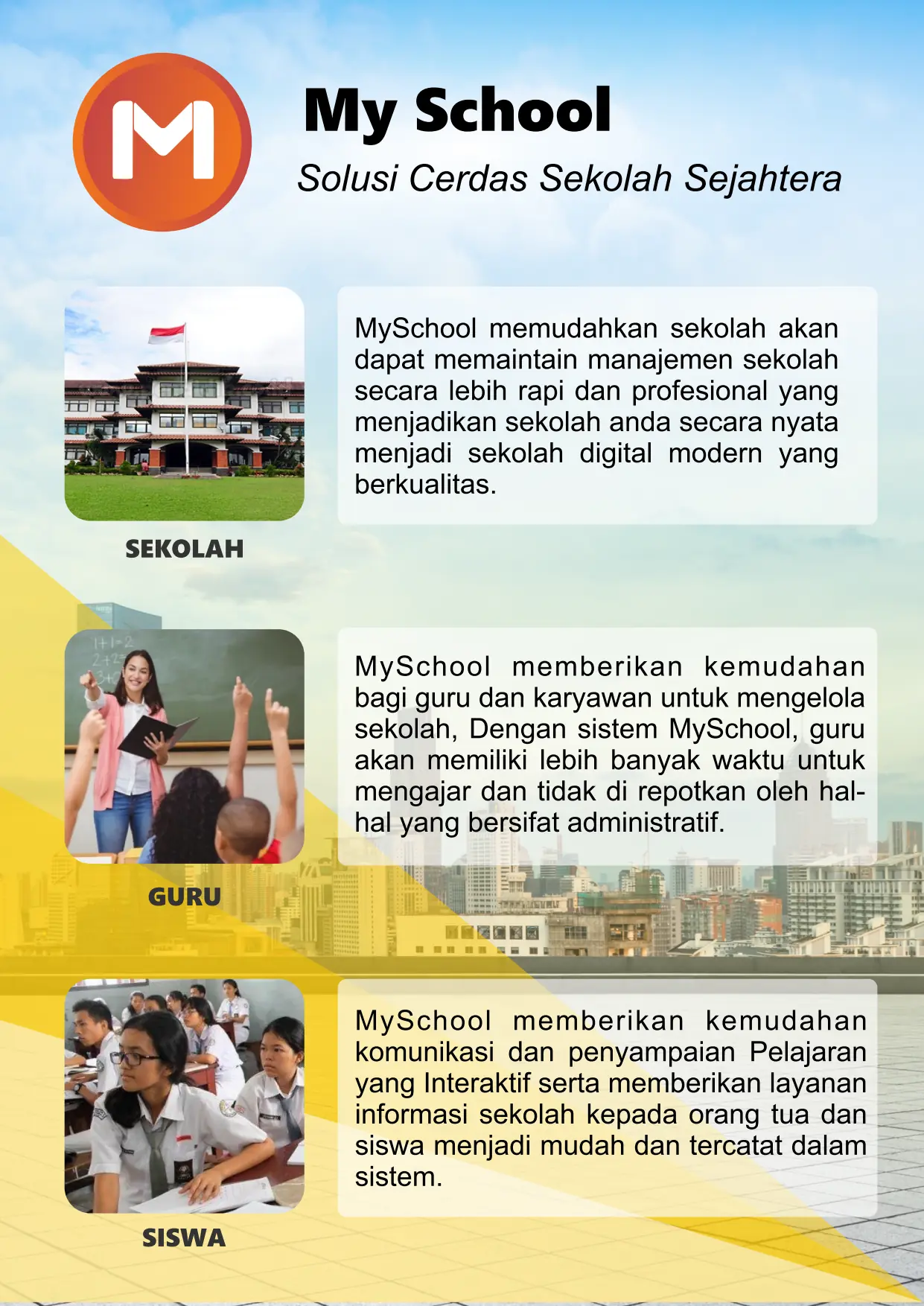 My School: kemudahan untuk sekolah, guru, dan siswa